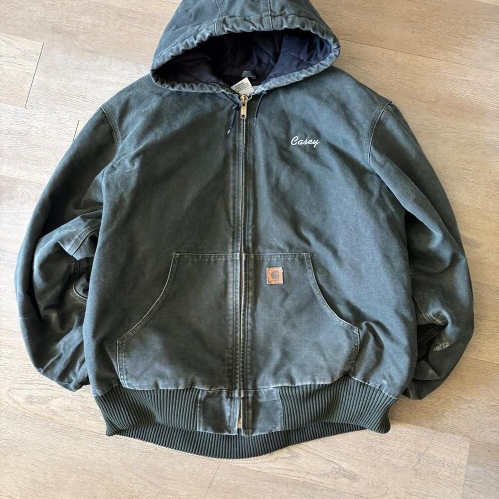 Carhartt Men's Green and Khaki Hoodie